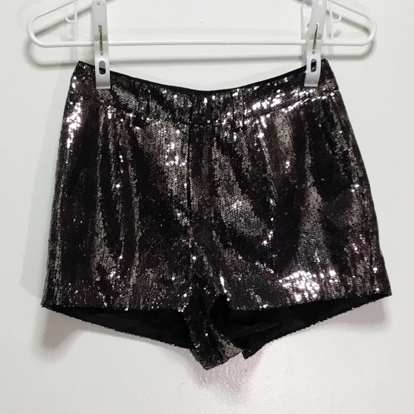 H&M Pants - H&M Gray and Silver Sequin Shorts with Pockets